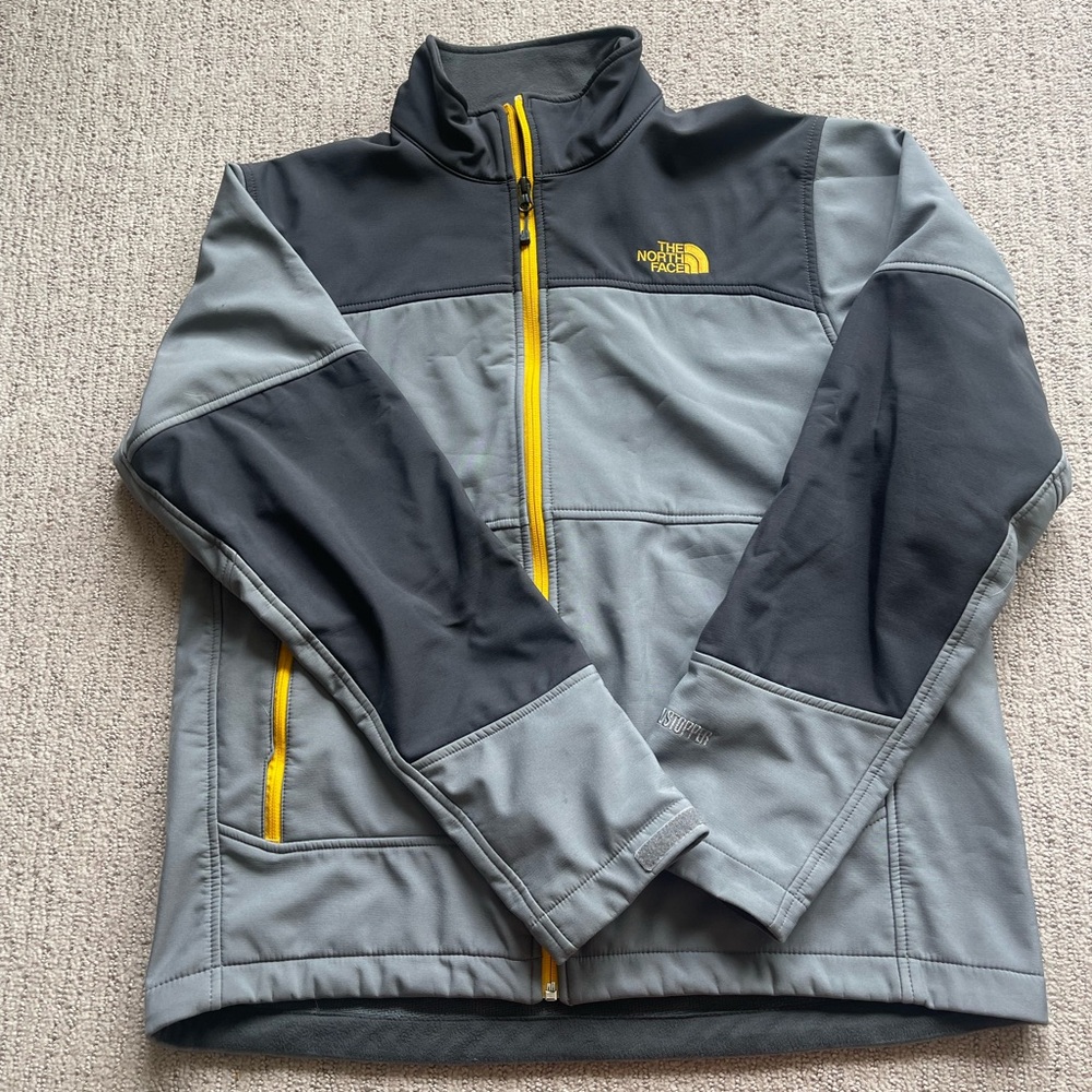 Men’s The North Face Gray Jacket with Yellow Zipper